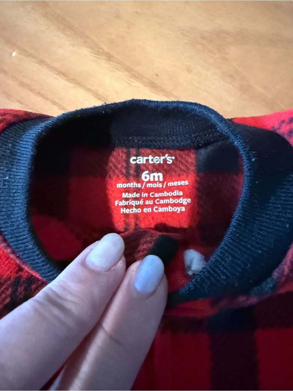 Carter's Kids Holiday Pajama One-Piece Trio in Red, White & Black Plaid